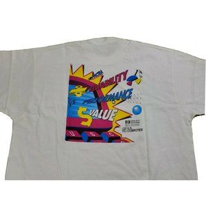 Vintage HP Vectra Computer Promo Vaporwave Men XL T Shirt Graphic Tee Cotton 90s